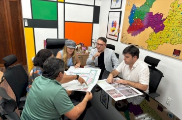 Em reunião na Suplan, Lucas Braga, Jefferson e Eron apresentam projeto de construção do Parque da Cidade de Marizópolis
