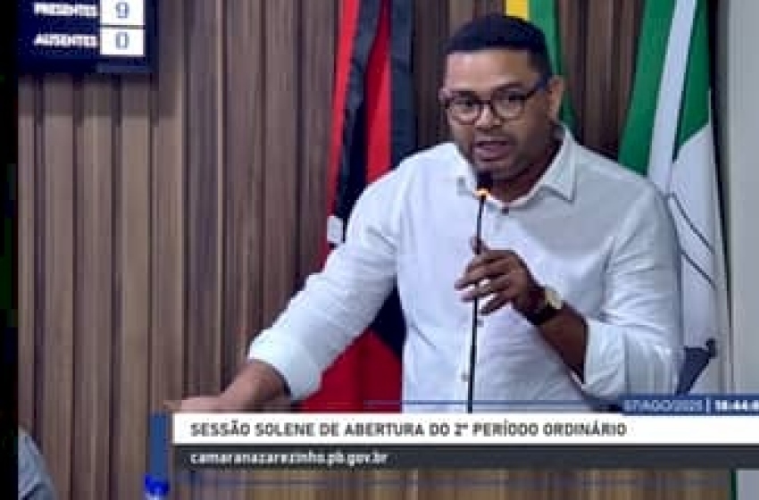 Vereador Abel Sales em sessão da CMN